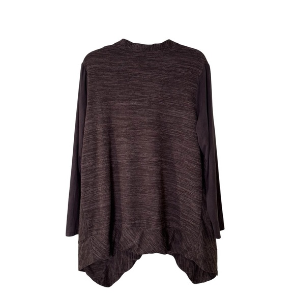 LOGO by Lori Goldstein L Brown Knit Zip Cardigan - Picture 3 of 7